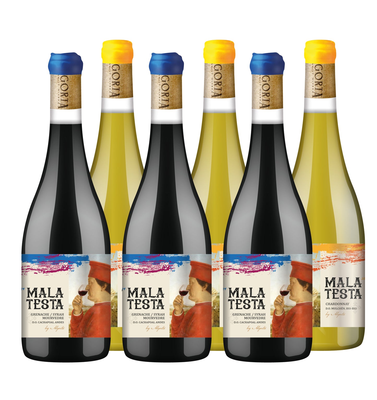 MALA TESTA, CAJA MIXTA (GSM & Chardonnay), 6 BOT 750 ML